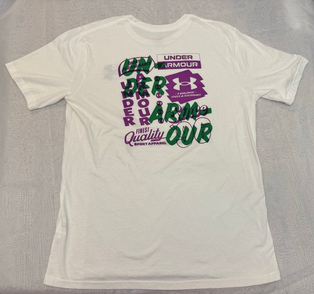 Under Armor Graphic Unisex Large Men's White Shirt